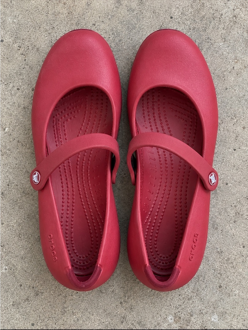 Crocs Alice Mary Jane Ballet Flats Red Women’s Size 12 Comfort Shoes Resortwear